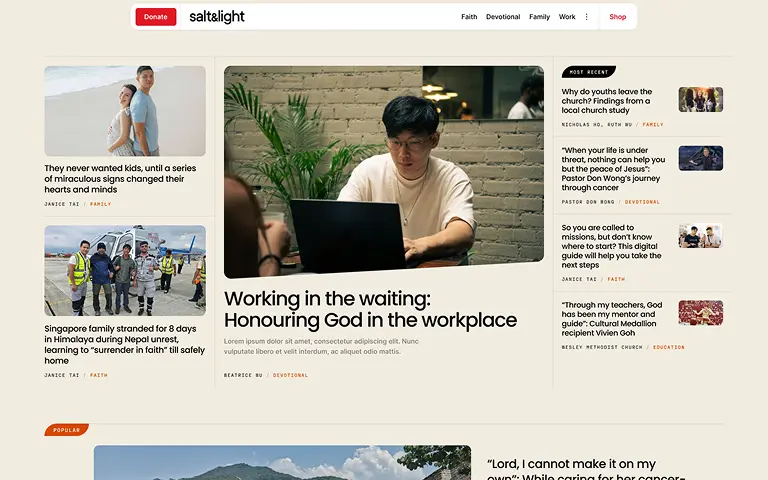 Salt&Light website design